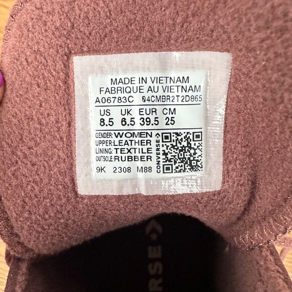 Converse Chuck Taylor Lift Platform Hi Suede Fleece Lining 8.5 Wmn Shoes A06783C - Picture 11 of 11